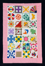 Load image into Gallery viewer, Sampler Summer Quilt with Embroidered Pattern Names