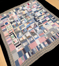 Load image into Gallery viewer, Improvisational Log Cabin/Hit and Miss Quilt
