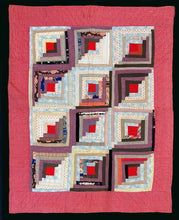 Load image into Gallery viewer, Log Cabin Crib Quilt, Straight Furrow
