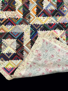Log Cabin Quilt, Double Light and Dark