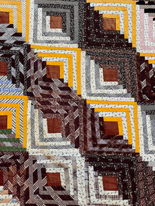 Log Cabin Quilt, Straight Furrow Variation