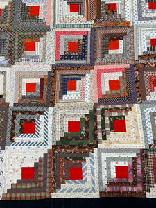 Log Cabin, Barn Raising Quilt Top