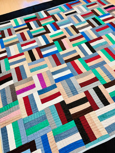 Rail Fence Quilt, Hand Quilted by Hystercine Rankin