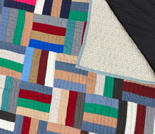 Load image into Gallery viewer, Rail Fence Quilt, Hand Quilted by Hystercine Rankin

