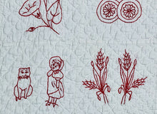 Load image into Gallery viewer, "Good Luck" Red Work Quilt
