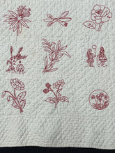 Load image into Gallery viewer, "Good Luck" Red Work Quilt
