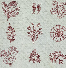 Load image into Gallery viewer, "Good Luck" Red Work Quilt
