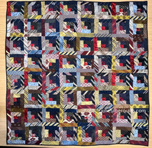 Load image into Gallery viewer, Log Cabin Quilt, Silk Ties
