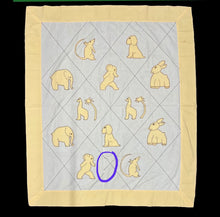 Load image into Gallery viewer, Embroidered Animals Crib Quilt
